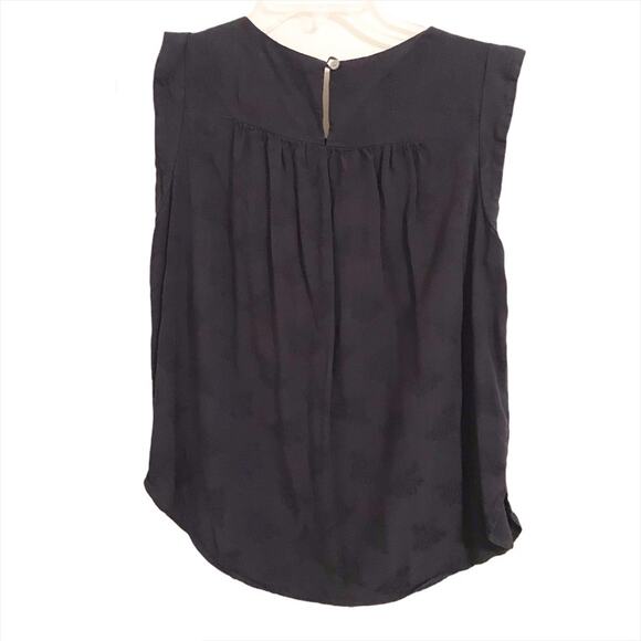 Loft Sleeveless Blouse w/blue on blue floral print - Picture 2 of 10